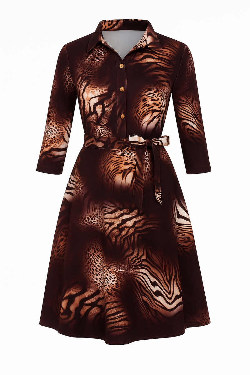 SANDY Kleita ar leoparda rakstu