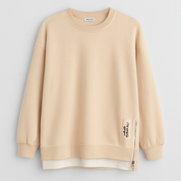 Plāns sieviešu džemperis ar rāvējslēdzējiem sānos