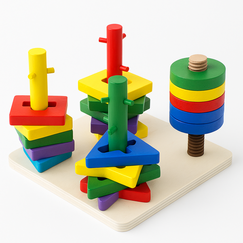 Krāsaini koka klucīši — izglītojoša un jautra rotaļlieta bērniem!