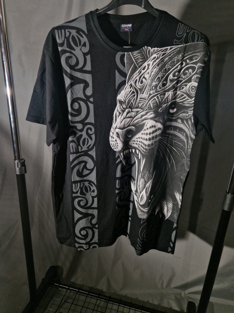 Vīriešu T-krekls ar drosmīgu tīģera apdruku